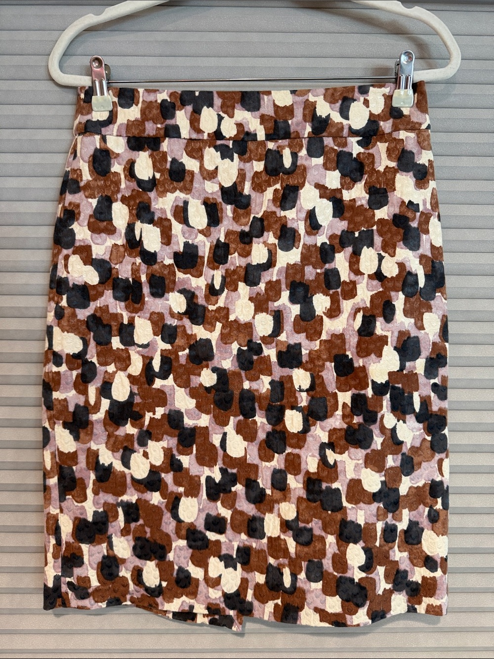 New J.Crew Printed Brown Multi-Color Pencil Skirt